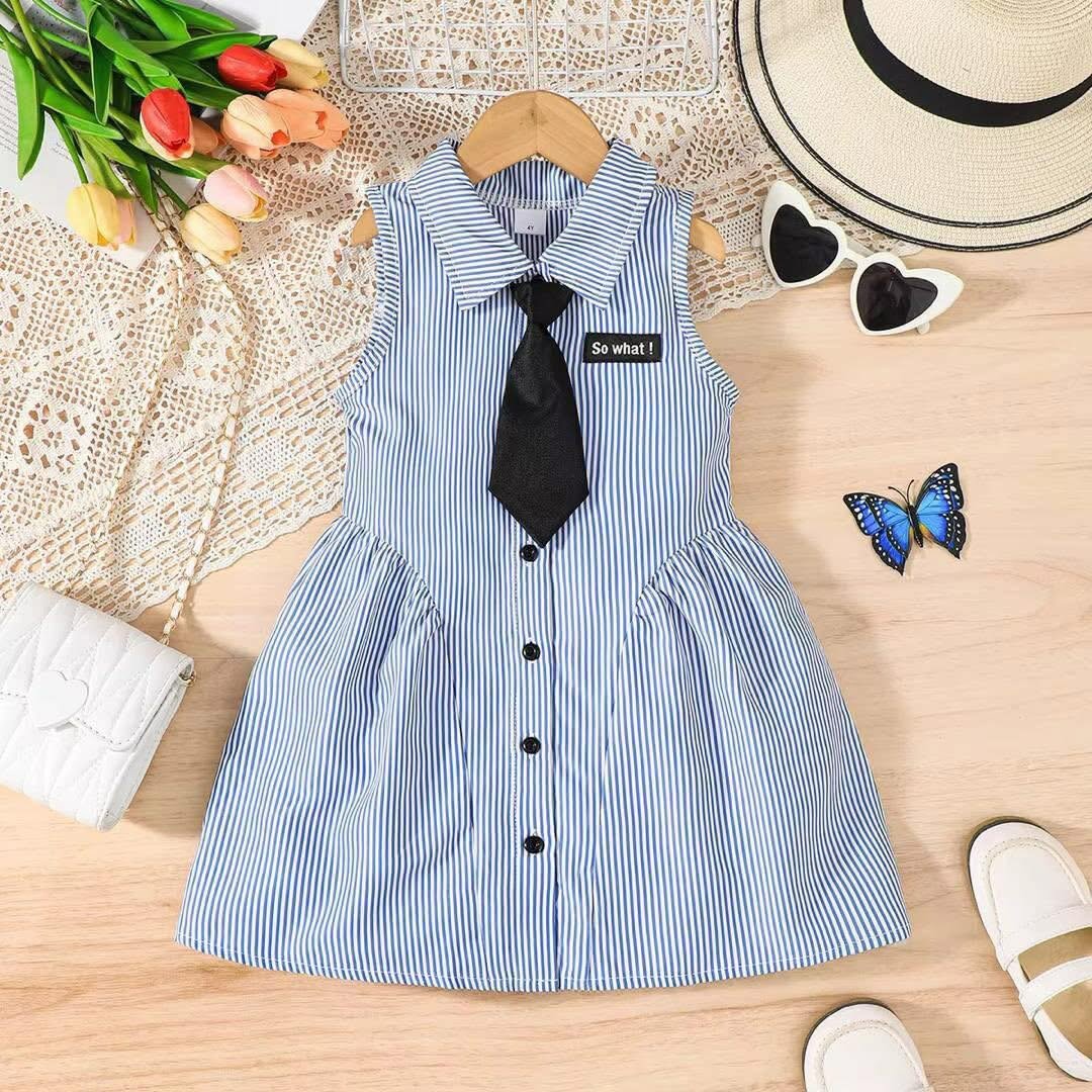 Robe Rayée Fille Classique