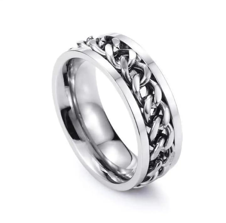 Plain Silver Chain with Ring Pack of 2