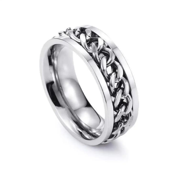 Plain Silver Chain with Ring Pack of 2