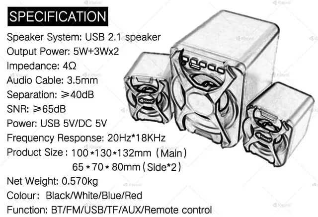 Enceintes Bluetooth USB 2.1