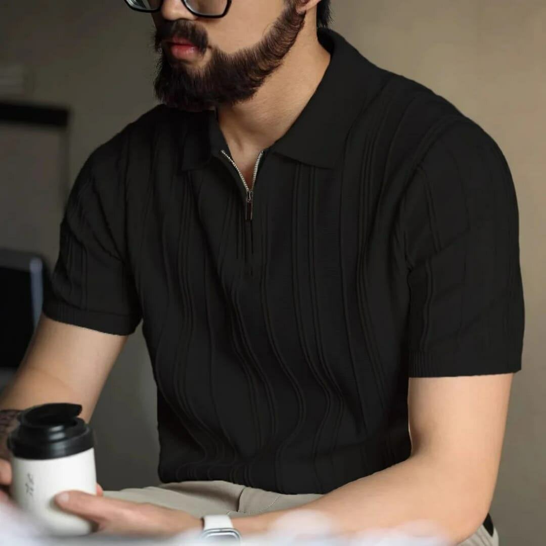 Polo en tricot à manches courtes homme