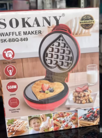 Cute love shape waffle maker