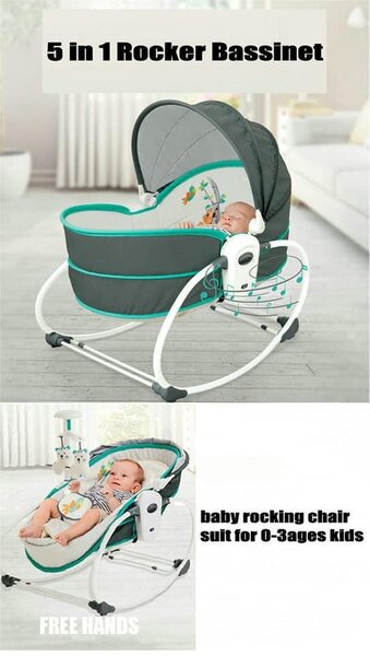 Dark green 5in1 baby bassinet