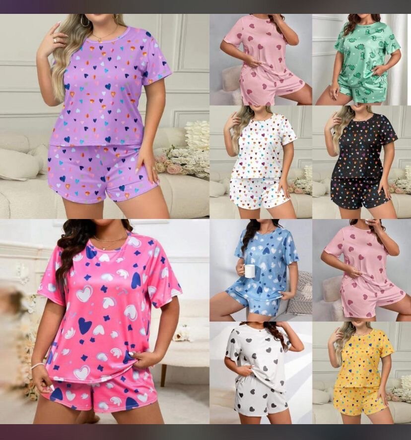 Pyjama femme imprimé cœur