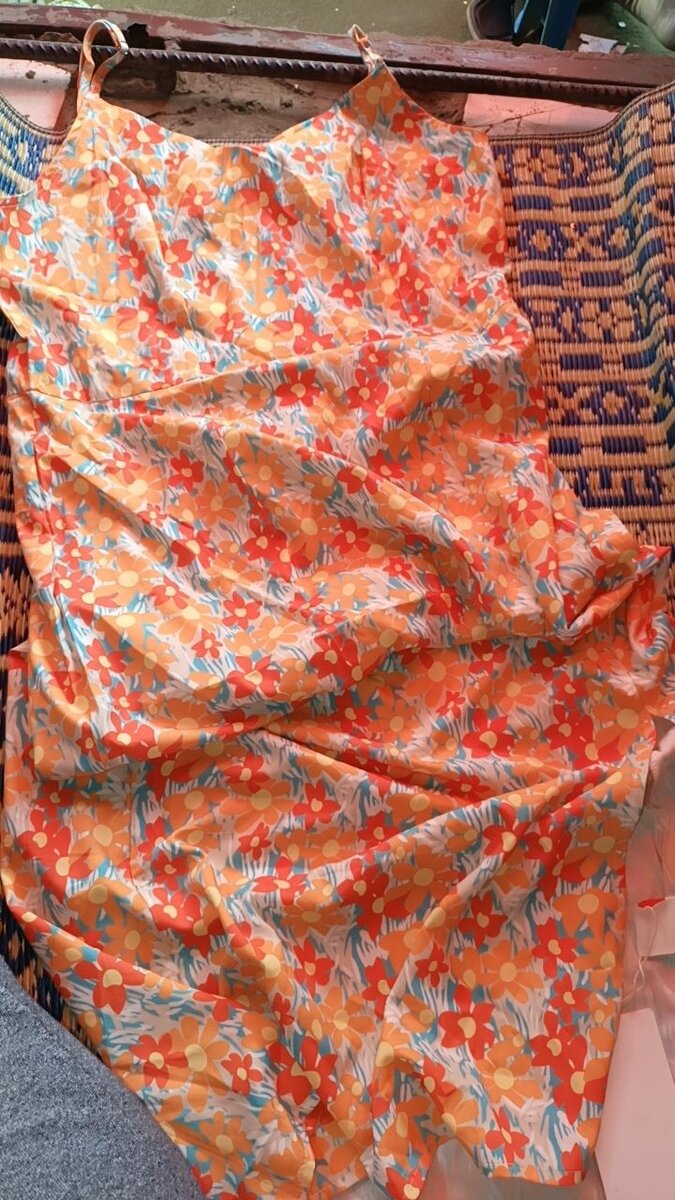 Robe d'été fleurie orange