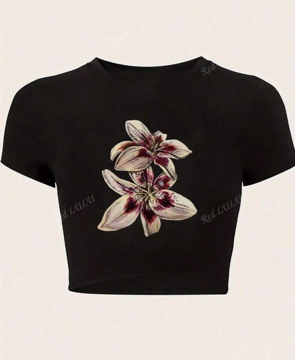 Basic top imprimé fleurs