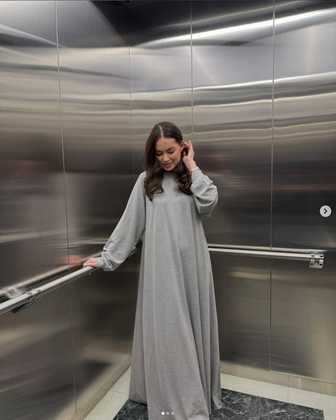 Платье абайка серого цвета 