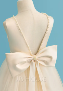 Ball-Gown/Princess Floor-length Flower Girl Dress - Silk And Net /Tulle Sleeveless Scoop Neck With Beading/Bow ( Fabric Net And Silk) ( Size 03 Month To 16 Yrs)