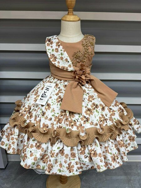 Robe Fille Fleurie à Volants