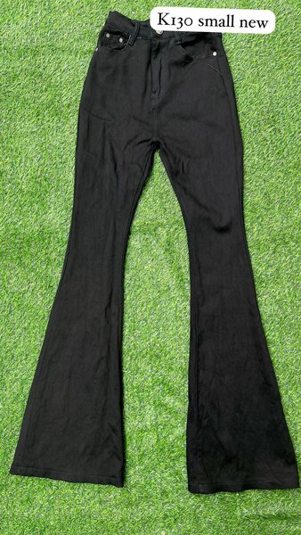 Black bell-bottomed jeans