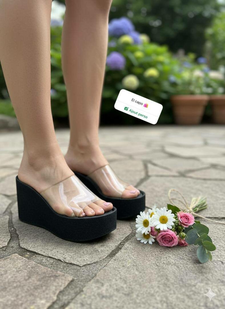 Sandales Compensées Transparentes Élégantes