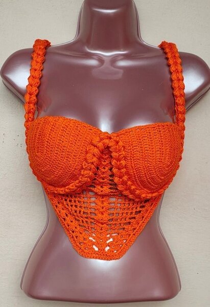 Top crochet élégant femme