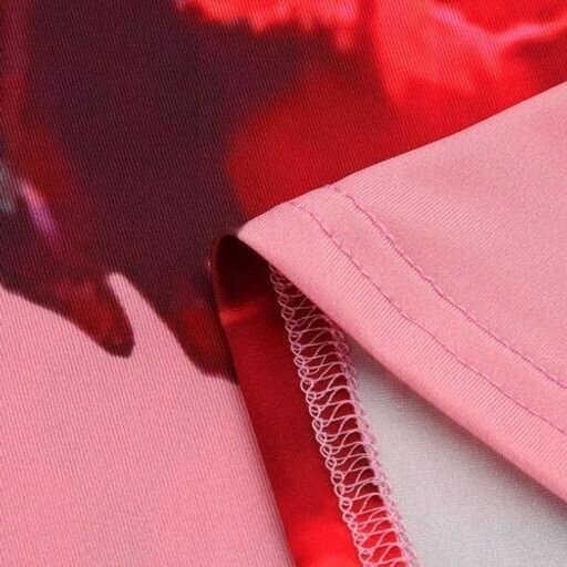 Flower Pattern Ladies Casual Half Sleeve, Long Dress