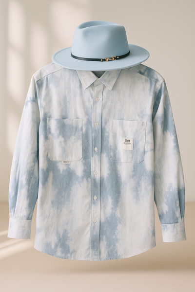 Chemise en jeans + chapeaux