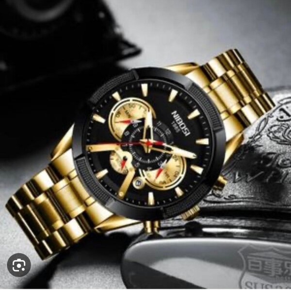 Montre de luxe dorée homme