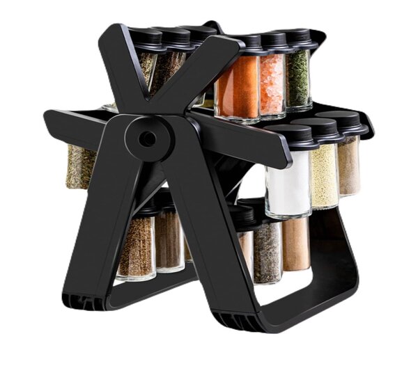 Rotating Spice Rack With Jars -18 Piece Set