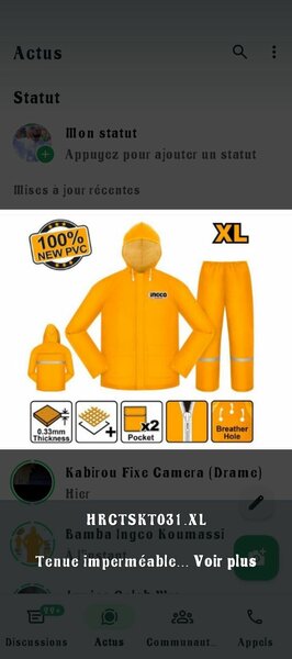 Imperméable PVC XL Étanche