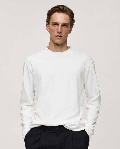 T-shirt blanche à manches longues