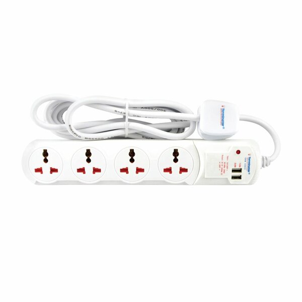 4 Way Extension Lead (2USB)