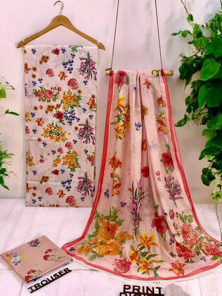 Printed lawn suit