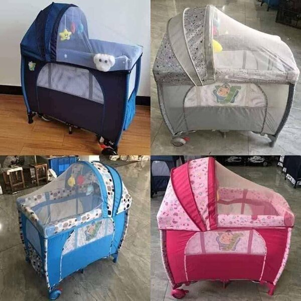 Lit de bébé portatif en toile - Berceau pour nouveau-né