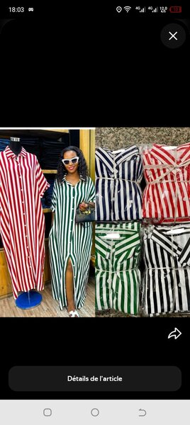 Robe longue rayée élégante