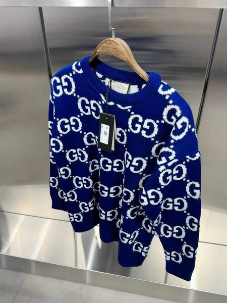 Pull bleu à motifs GG