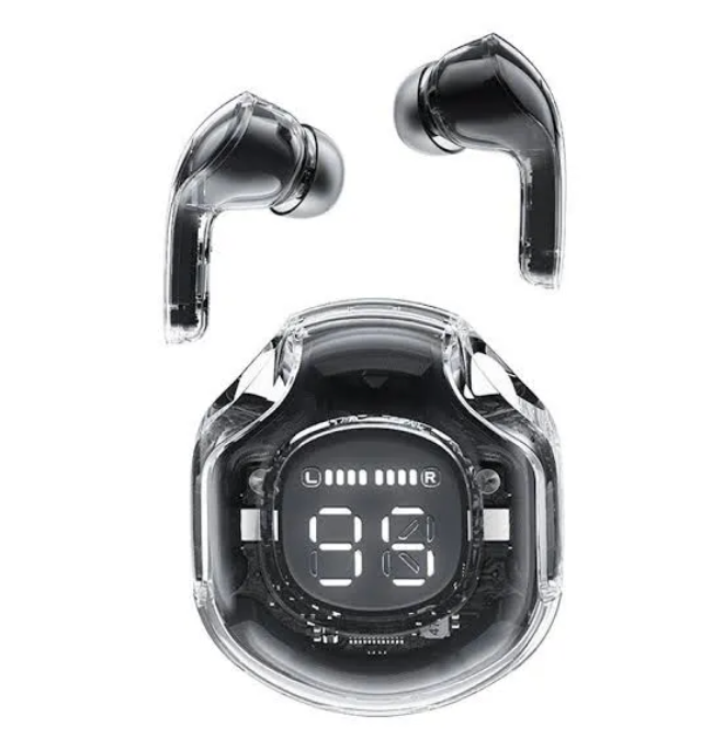 Air39 Earbuds TWS Transparent Wireless Bluetooth AirPods | Crystal Clear Sound, Bluetooth 5.3, Heavy Bass Stereo, Noise Reduction, Sports Headset with Microphone, Waterproof, LED Display