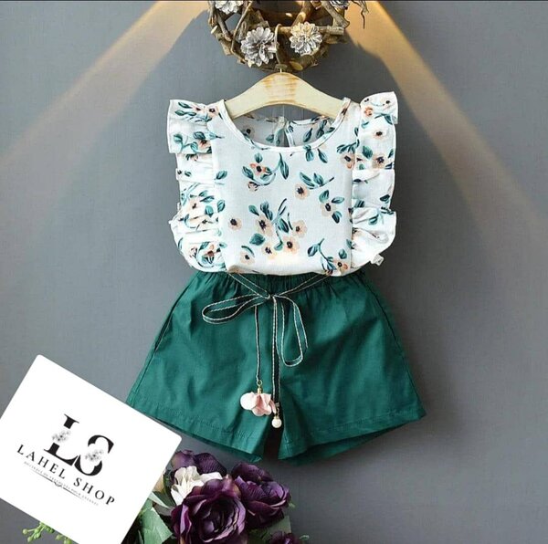 Tenue fille été fleurie