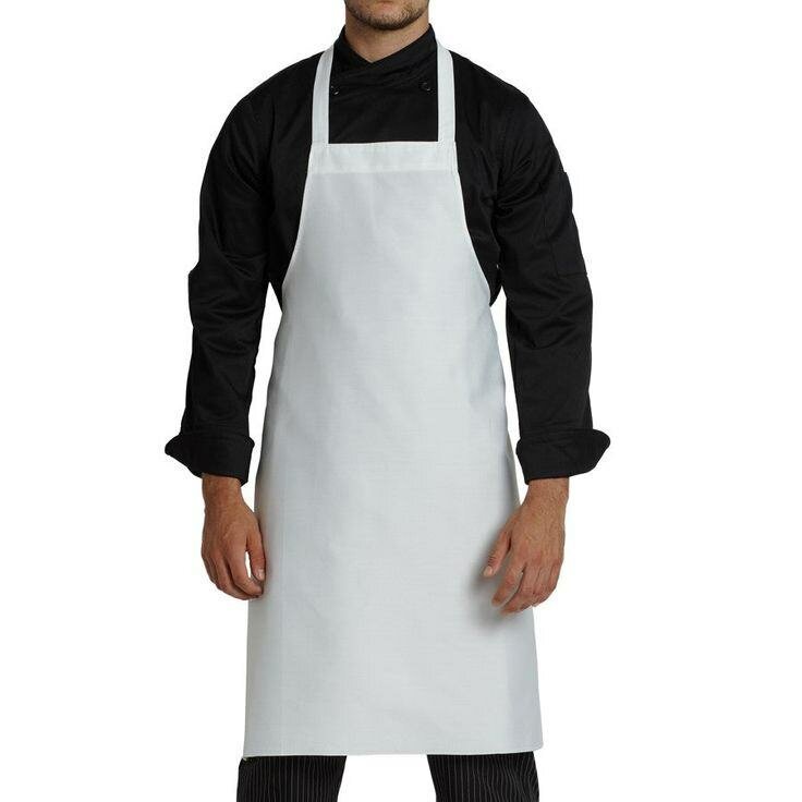 Tablier de cuisine blanc unisexe
