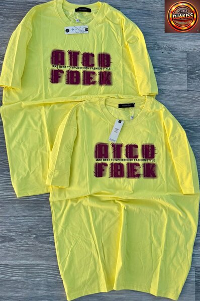 T-shirt jaune imprimé mode