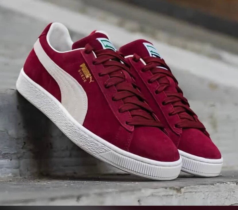 Baskets en daim bordeaux