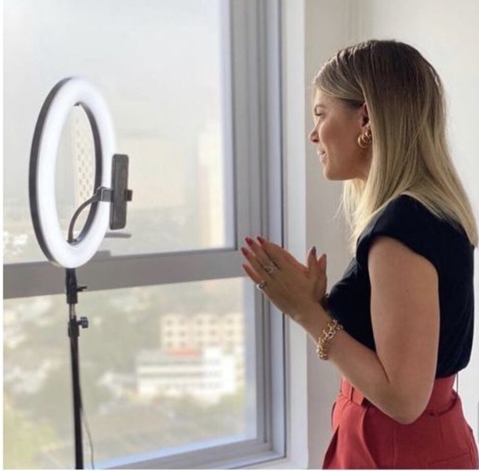 GlowBeam Bluetooth Makeup Ring Light - Black