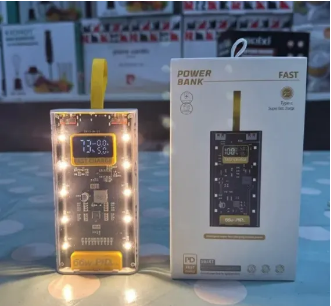 20000 MAH 66W FAST CHARGING TRANSPARENT POWER BANK-POWER BANK FOR ANDROID I Phone-Fast charging power bank-Transparent power bank-Portable 66W power bank-Mini fast charging power bank-Large capacity power bank-Power bank-Led Crystal display power bank.