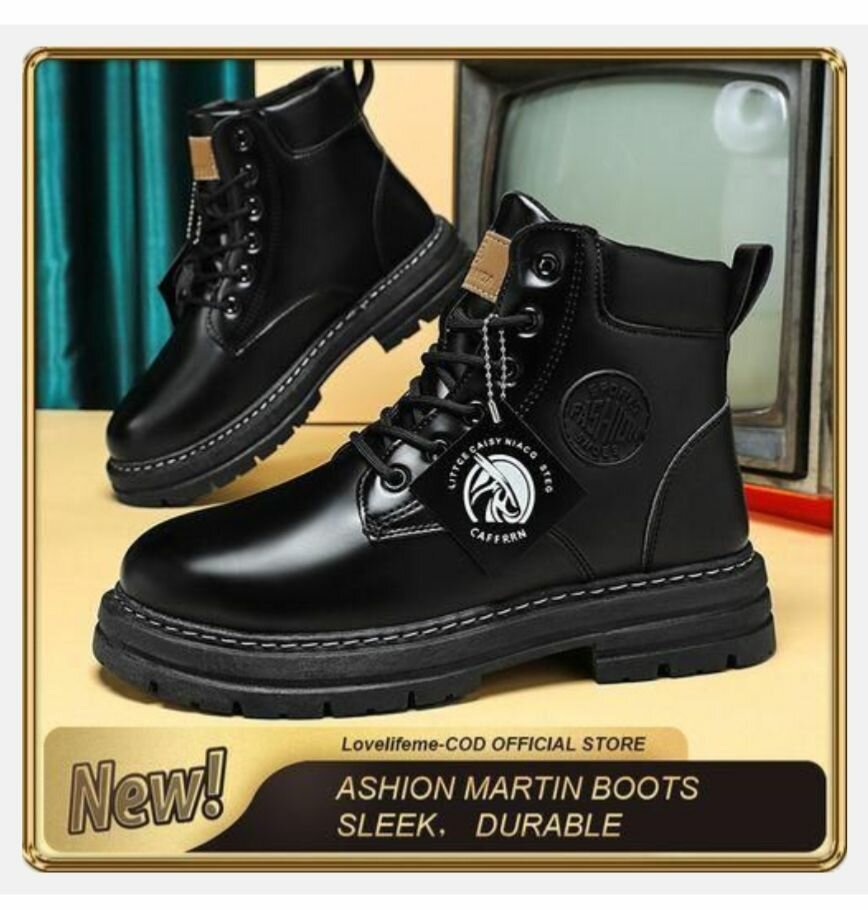 Bottes Martin en Cuir Noir