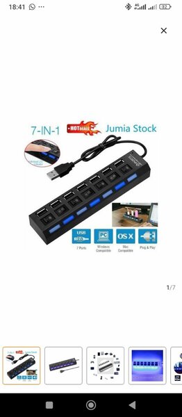 Hub USB 7 ports avec LED