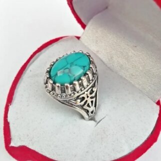 Blue Stone Trendy Biker Ring Jewellery For Men Boys Stylish (Blue)