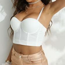 Top blanc bustier femme