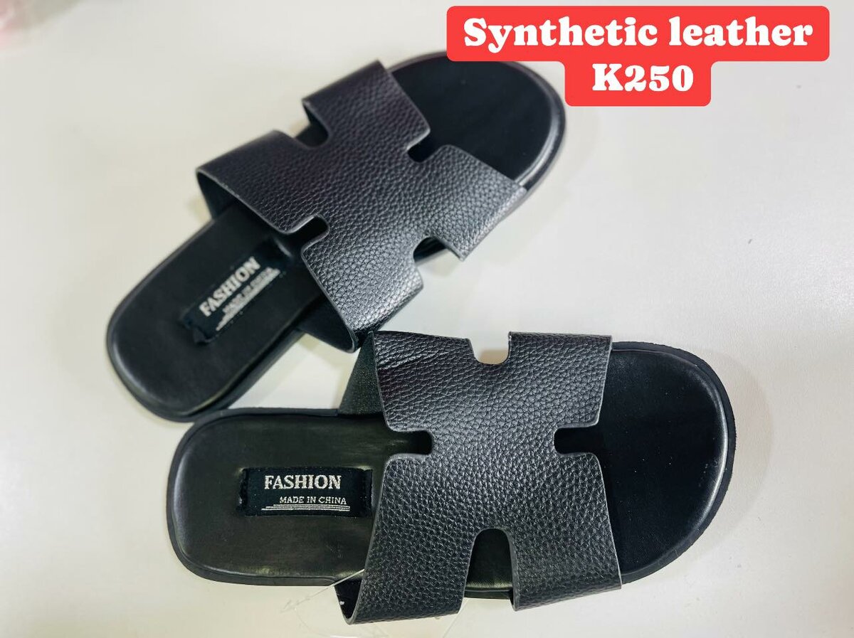 Synthetic leather slippers  