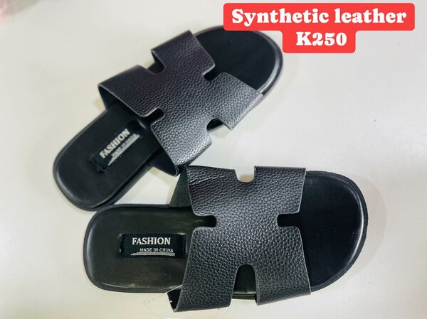 Synthetic leather slippers  