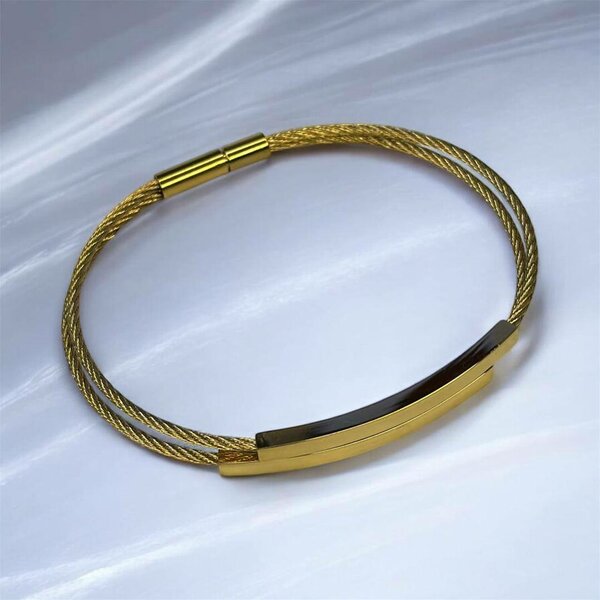 Bracelet en acier doré