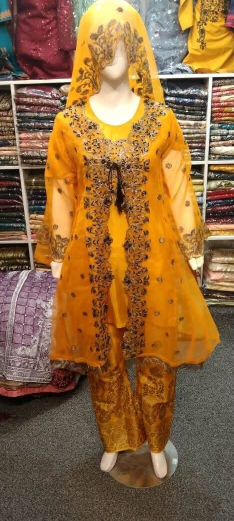 Beautiful Stitched GownStyle 3pc dress fancy wear