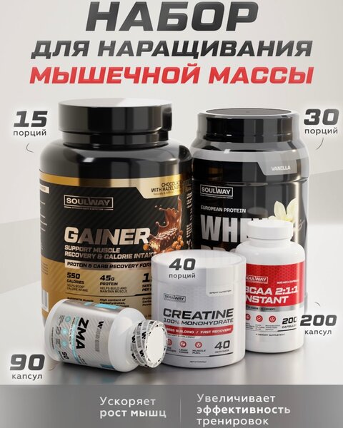 Гейнер+протеин+креатин+BCAA+ZM