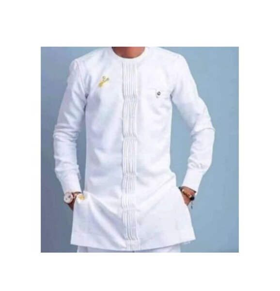 Boubou homme blanc élégant