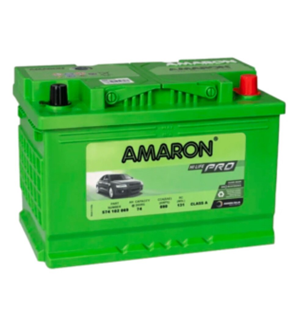 Amaron 15 Plate Hi-Life Pro Car Battery 74AH - DIN74 / 57410