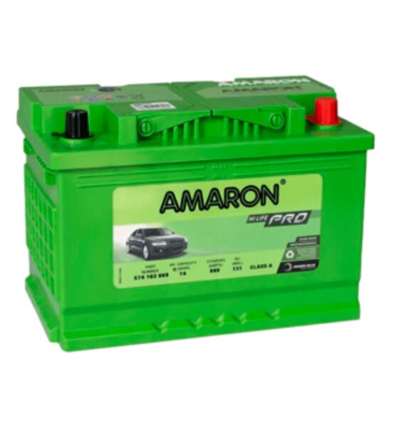 Amaron 15 Plate Hi-Life Pro Car Battery 74AH - DIN74 / 57410