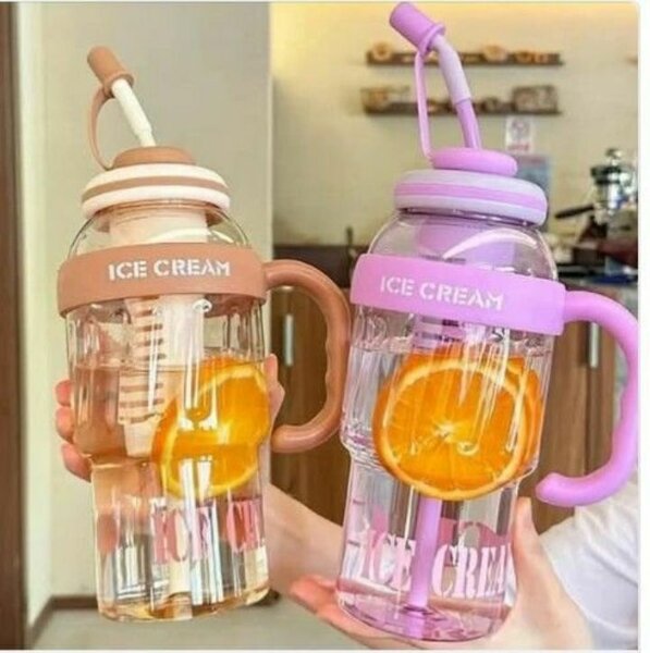 Large Water Bottles with Straw