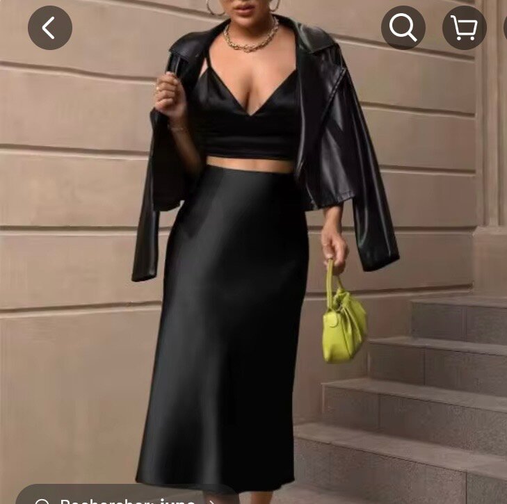 Jupe Midi Satinée Élégante