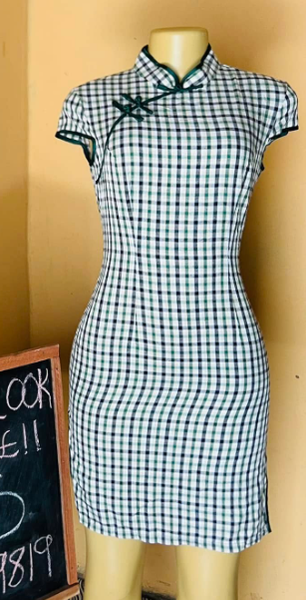 White checkered dress