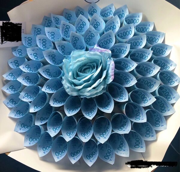 Bouquet d'argent personnalisé avec fleurs artificielles